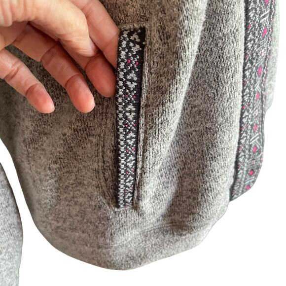 American Eagle Fleece Hoodie Gray Zip Front Aztec Trim Sz XL Fall Casual Cozy - Picture 5 of 10